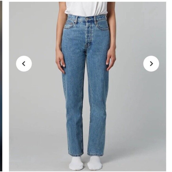 Still Here Denim - Still Here Sz 25 Childhood Relaxed Leg Jeans Classic Blue Button Fly